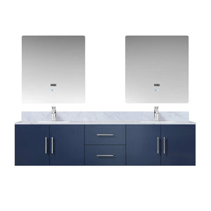 Lexora LG192280DE00000 Geneva 80" Navy Blue Vanity Cabinet Only