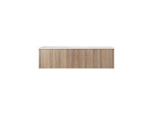LAVIVA 313LGN-54WG-MW Legno 54" Weathered Grey Bathroom Vanity with Matte White VIVA Stone Solid Surface Countertop