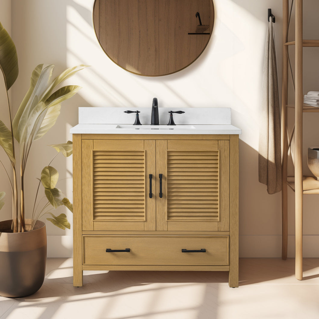 Design Element ES-36-OKM Estate 36-in Oak Single Vanity