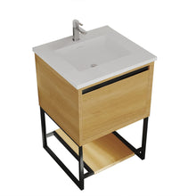 Load image into Gallery viewer, LAVIVA 313SMR-24CO-MW Alto 24&quot; California White Oak Bathroom Vanity with Matte White VIVA Stone Solid Surface Countertop