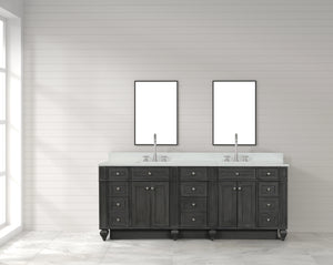 Design Element WN-84-GY Winston 84" Double Sink Bathroom Vanity Gray