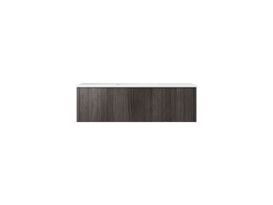 LAVIVA 313LGN-48CR-MW Legno 48" Carbon Oak Bathroom Vanity with Matte White VIVA Stone Solid Surface Countertop