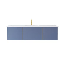 Load image into Gallery viewer, LAVIVA 313VTR-60CNB-MW Vitri 60&quot; Nautical Blue Single Sink Bathroom Vanity with VIVA Stone Matte White Solid Surface Countertop