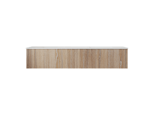LAVIVA 313LGN-72DWG-MW Legno 72" Weathered Grey Double Sink Bathroom Vanity with Matte White VIVA Stone Solid Surface Countertop