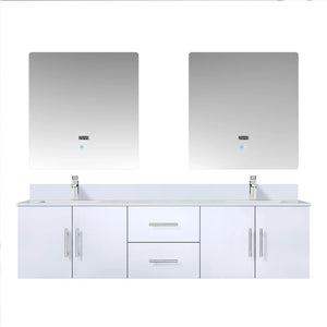 Lexora LG192272DM00000 Geneva 72" Glossy White Vanity Cabinet Only