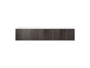 LAVIVA 313LGN-72CCR-MW Legno 72" Carbon Oak Single Sink Bathroom Vanity with Matte White VIVA Stone Solid Surface Countertop