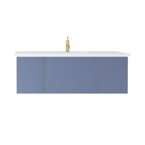 LAVIVA 313VTR-48NB-MW Vitri 48" Nautical Blue Bathroom Vanity with VIVA Stone Matte White Solid Surface Countertop