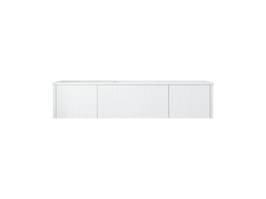 LAVIVA 313LGN-66AW-MW Legno 66" Alabaster White Bathroom Vanity with Matte White VIVA Stone Solid Surface Countertop