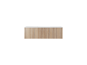 LAVIVA 313LGN-48WG-MW Legno 48" Weathered Grey Bathroom Vanity with Matte White VIVA Stone Solid Surface Countertop
