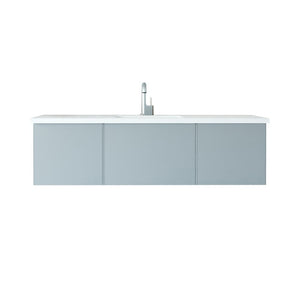 LAVIVA 313VTR-60CFG-MW Vitri 60" Fossil Grey Single Sink Bathroom Vanity with VIVA Stone Matte White Solid Surface Countertop