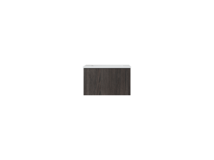 LAVIVA 313LGN-24CR-MW Legno 24" Carbon Oak Bathroom Vanity with Matte White VIVA Stone Solid Surface Countertop