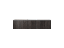 Load image into Gallery viewer, LAVIVA 313LGN-66CR-MW Legno 66&quot; Carbon Oak Bathroom Vanity with Matte White VIVA Stone Solid Surface Countertop