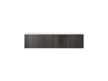 Load image into Gallery viewer, LAVIVA 313LGN-60DCR-MW Legno 60&quot; Carbon Oak Double Sink Bathroom Vanity with Matte White VIVA Stone Solid Surface Countertop
