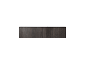 LAVIVA 313LGN-60DCR-MW Legno 60" Carbon Oak Double Sink Bathroom Vanity with Matte White VIVA Stone Solid Surface Countertop