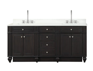 Design Element WN-72-ES Winston 72" Double Sink Bathroom Vanity in Espresso