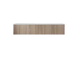 LAVIVA 313LGN-72CWG-MW Legno 72" Weathered Grey Single Sink Bathroom Vanity with Matte White VIVA Stone Solid Surface Countertop
