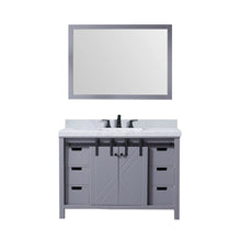 Load image into Gallery viewer, Lexora LM342248SB00M44 Marsyas 48&quot; Dark Grey Single Vanity, no Top and 44&quot; Mirror