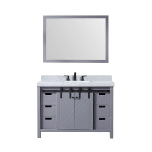 Lexora LM342248SB00M44 Marsyas 48" Dark Grey Single Vanity, no Top and 44" Mirror