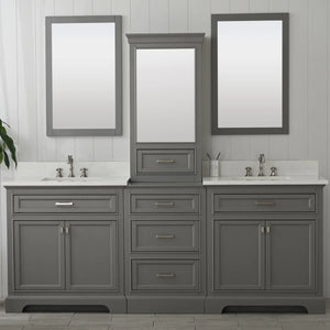 Design Element ML-96MC-GY Milano 96" Double Sink Bathroom Vanity Modular Set in Gray