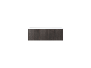 LAVIVA 313LGN-42CR-MW Legno 42" Carbon Oak Bathroom Vanity with Matte White VIVA Stone Solid Surface Countertop