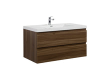 Load image into Gallery viewer, LAVIVA 313AUR-42SW-GW Aurora 42&quot; Smokey Walnut Wall Hung Bathroom Vanity with White Acrylic Countertop
