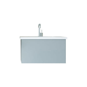 LAVIVA 313VTR-30FG-MW Vitri 30" Fossil Grey Bathroom Vanity with VIVA Stone Matte White Solid Surface Countertop
