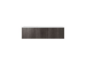 LAVIVA 313LGN-54CR-MW Legno 54" Carbon Oak Bathroom Vanity with Matte White VIVA Stone Solid Surface Countertop