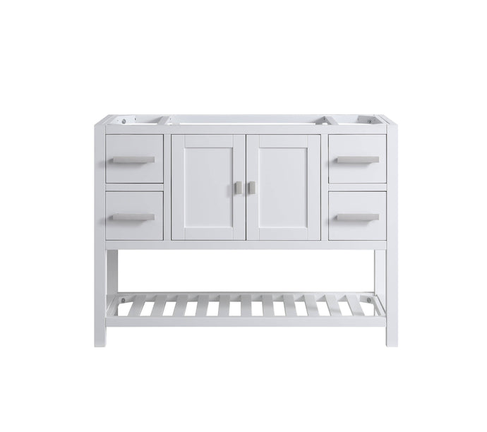 Design Element DEC055-48-W-CB Monaco 48-in White Bathroom Vanity Base Cabinet without Top