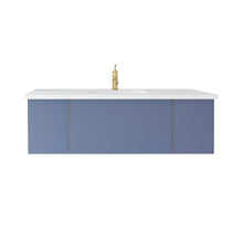 Load image into Gallery viewer, LAVIVA 313VTR-54NB-MW Vitri 54&quot; Nautical Blue Bathroom Vanity with VIVA Stone Matte White Solid Surface Countertop
