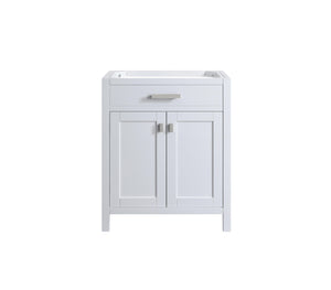 Design Element DEC076E-W-CB London 29-in White Bathroom Vanity Base Cabinet without Top