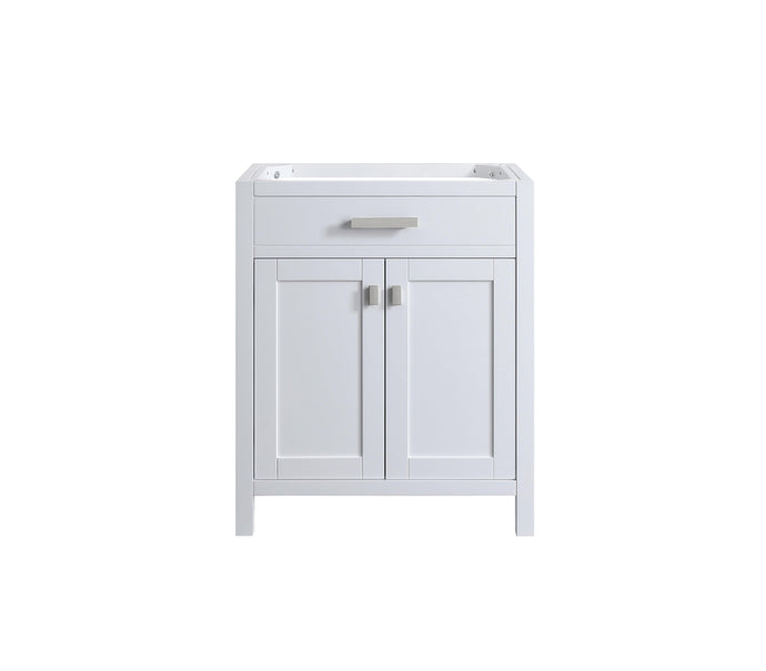 Design Element DEC076E-W-CB London 29-in White Bathroom Vanity Base Cabinet without Top
