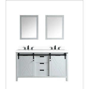 Lexora LM342260DA00000 Marsyas 60" White Vanity Cabinet Only