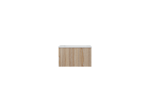 LAVIVA 313LGN-24WG-MW Legno 24" Weathered Grey Bathroom Vanity with Matte White VIVA Stone Solid Surface Countertop