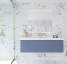 Load image into Gallery viewer, LAVIVA 313VTR-54NB-MW Vitri 54&quot; Nautical Blue Bathroom Vanity with VIVA Stone Matte White Solid Surface Countertop