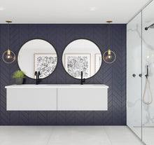 Load image into Gallery viewer, LAVIVA 313VTR-72DCW-MW Vitri 72&quot; Cloud White Double Sink Bathroom Vanity with VIVA Stone Matte White Solid Surface Countertop