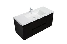 Load image into Gallery viewer, LAVIVA 313AUR-48MMB-GW Aurora 48&quot; Matte Midnight Black Wall Hung Bathroom Vanity with White Acrylic Countertop