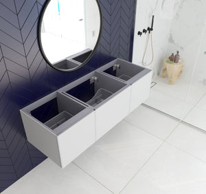 LAVIVA 313VTR-60CCW Vitri 60" Cloud White Single Sink Wall Hung Bathroom Vanity Cabinet