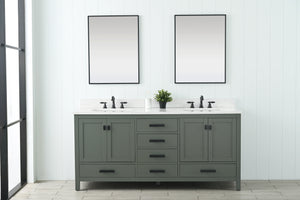 Design Element V01-72-VG Valentino 72" Double Sink Vanity in Green