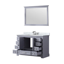 Load image into Gallery viewer, Lexora LD342248SB00M46 Dukes 48&quot; Dark Grey Single Vanity, no Top and 46&quot; Mirror