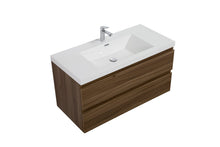 Load image into Gallery viewer, LAVIVA 313AUR-42SW-GW Aurora 42&quot; Smokey Walnut Wall Hung Bathroom Vanity with White Acrylic Countertop