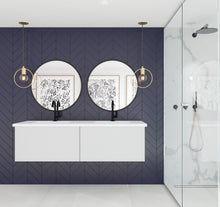 Load image into Gallery viewer, LAVIVA 313VTR-60DCW-MW Vitri 60&quot; Cloud White Double Sink Bathroom Vanity with VIVA Stone Matte White Solid Surface Countertop