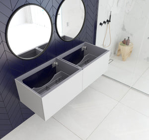 LAVIVA 313VTR-60DCW Vitri 60" Cloud White Double Sink Wall Hung Bathroom Vanity Cabinet