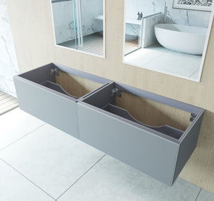 LAVIVA 313VTR-72DFG Vitri 72" Fossil Grey Double Sink Wall Hung Bathroom Vanity Cabinet