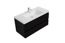 Load image into Gallery viewer, LAVIVA 313AUR-42MMB-GW Aurora 42&quot; Matte Midnight Black Wall Hung Bathroom Vanity with White Acrylic Countertop
