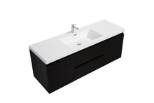 Load image into Gallery viewer, LAVIVA 313AUR-60CMMB-GW Aurora 60&quot; Matte Midnight Black Wall Hung Single Sink Bathroom Vanity with White Acrylic Countertop