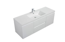 Load image into Gallery viewer, LAVIVA 313AUR-60CGPW-GW Aurora 60&quot; Glossy Polar White Wall Hung Single Sink Bathroom Vanity with White Acrylic Countertop