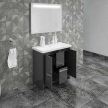 Load image into Gallery viewer, Casa Mare Alessio 32″ Glossy Gray Ceramic Bathroom Vanity - ALESSIO80GG-32-MSC