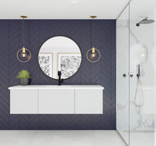 Load image into Gallery viewer, LAVIVA 313VTR-60CCW-MW Vitri 60&quot; Cloud White Single Sink Bathroom Vanity with VIVA Stone Matte White Solid Surface Countertop