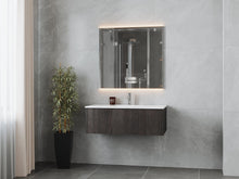 Load image into Gallery viewer, LAVIVA 313LGN-42CR-MW Legno 42&quot; Carbon Oak Bathroom Vanity with Matte White VIVA Stone Solid Surface Countertop