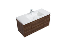 Load image into Gallery viewer, LAVIVA 313AUR-48SW-GW Aurora 48&quot; Smokey Walnut Wall Hung Bathroom Vanity with White Acrylic Countertop